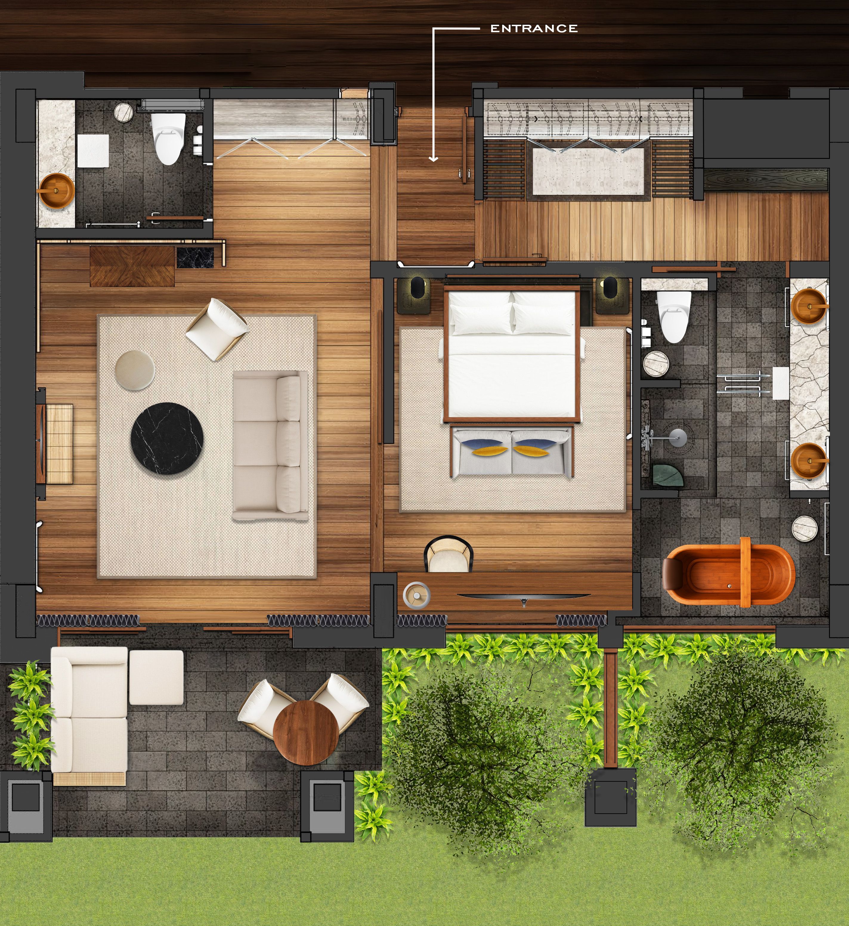 Premium One Bedroom Ocean View layout